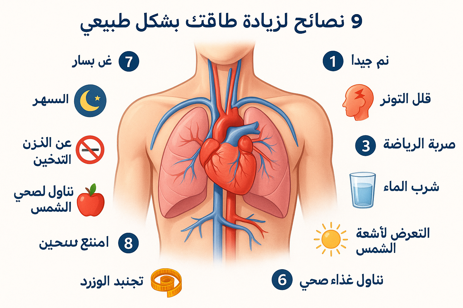 9 نصائح لزيادة طاقتك بشكل طبيعي