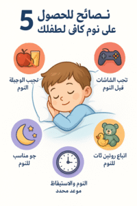 5 نصائح للحصول على نوم كافٍ لطفلك