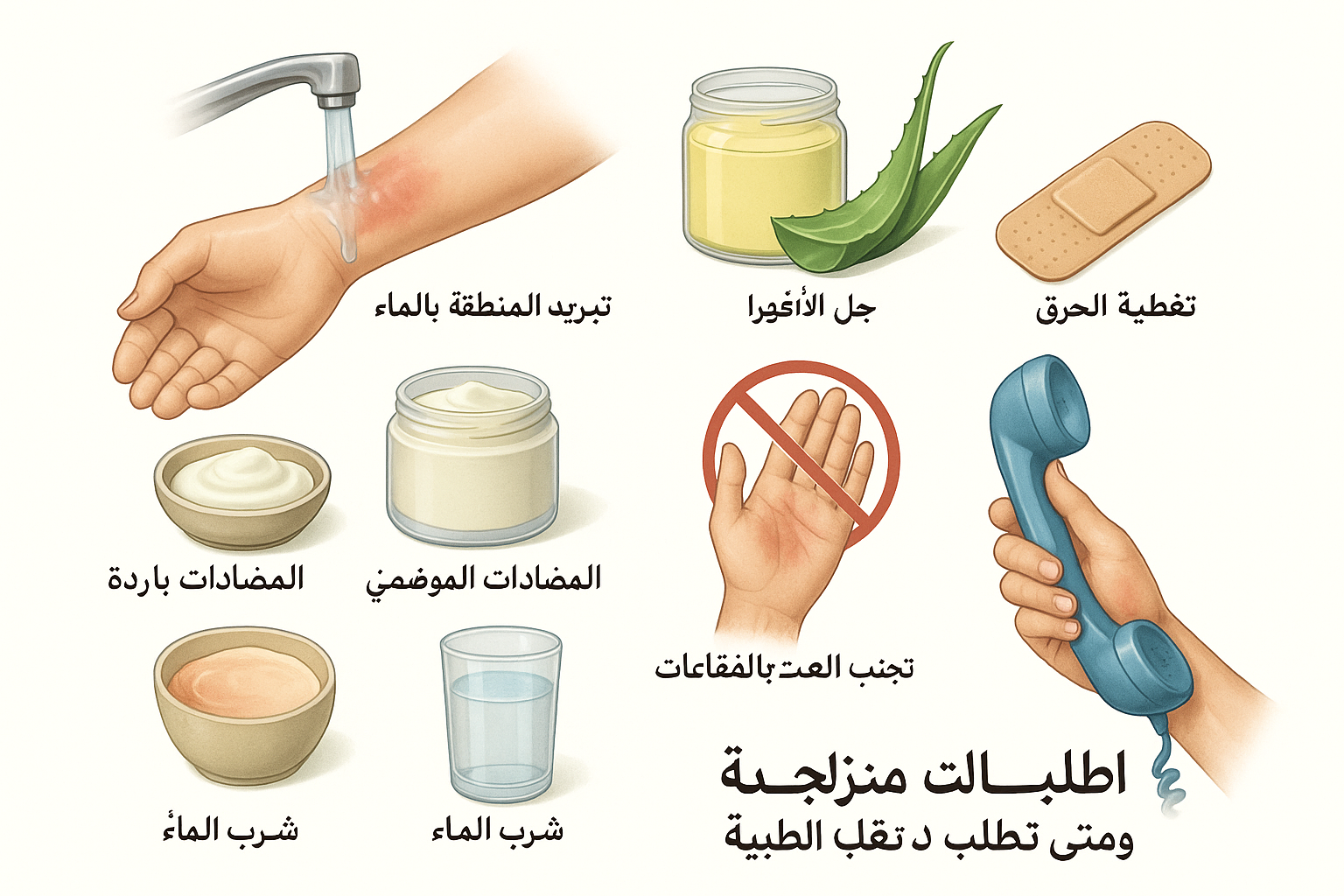 8 علاجات منزلية فعالة للحروق ومتى تطلب المساعدة الطبية