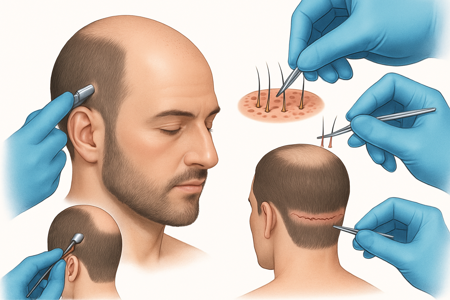 أنواع جراحات زراعة الشعر وطرق التعامل معها